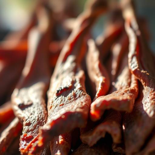 Picture of Biltong, a type of dried, cured meat originating from South Africa