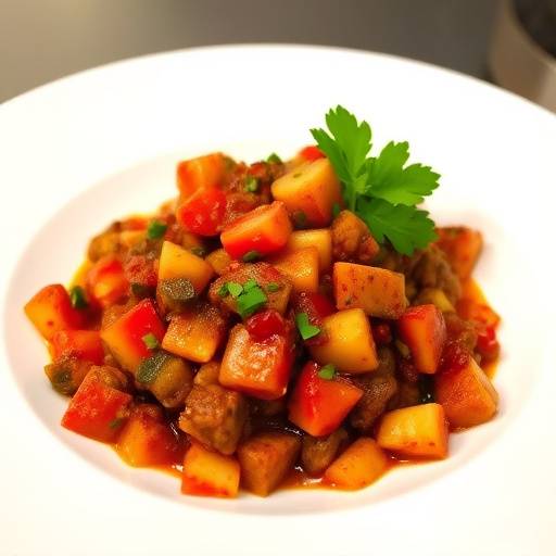 Picture of Chakalaka, a spicy vegetable relish of South African origin
